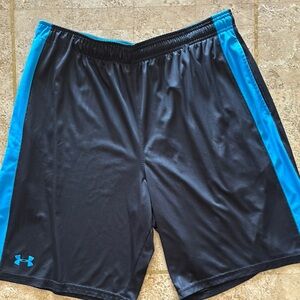 Under Armour Black and Blue Athletic Shorts Lightweight Performance